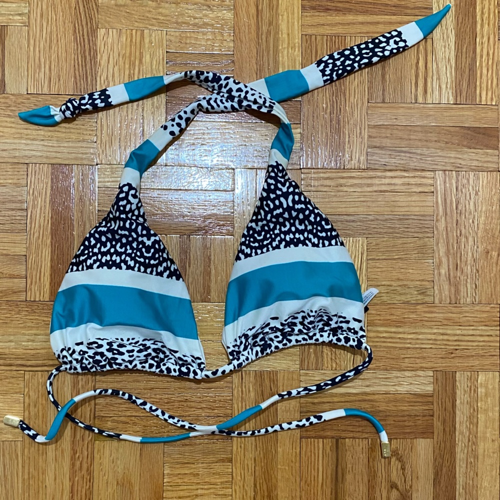 Vix Paula Hermanny Printed Stripe Bikini Top Size S
